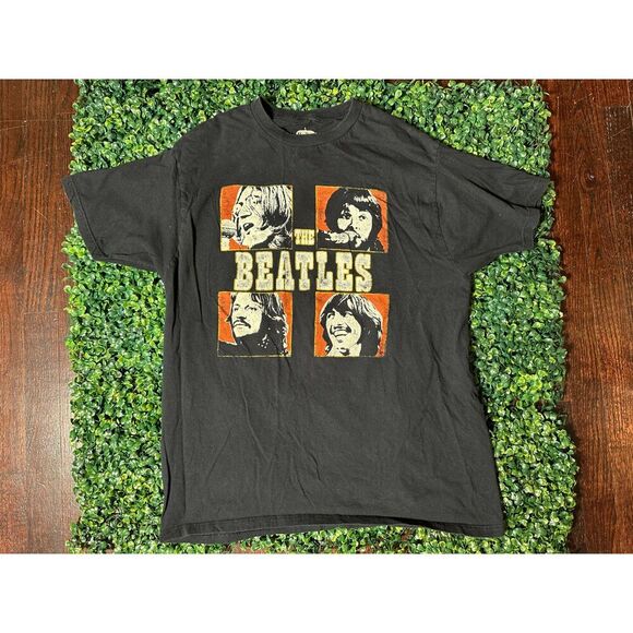 Apple Corps The Beatles Large Short Sleeve Cotton Graphic T-Shirt Black Sz L - Picture 4 of 5